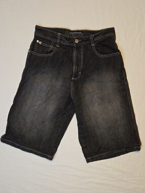 South Pole Washed Black Baggy Fit Jean Shorts Vintage Y2K